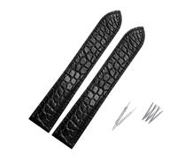 JVEIWAD Crocodile Leather Strap Compatible With Cartier Solo London Leather Black Brown Watch Band for Men and Women 16 18 20 22 24mm(Black-no buckle,20mm)
