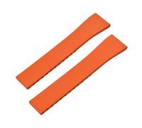 JVEIWAD CTS FKM Rubber Watch Band Strap 16mm 18mm 19mm 20mm 21mm 22mm Quick Release Black Buckle Cut-to-Size Sweatproof(Orange No Buckle,20mmx16mm)
