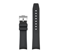 JVEIWAD Curved Fluoro Rubber Strap FKM Band Compatible With Tudor Black Bay Fifty-Eight 1958 Men Sport Waterproof 20mm Replace Watch Bracele Belt(Black)