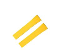 JVEIWAD Cut To Size Fluororubber Watch Band Fashion Quick Release Flat-end Universal CTS FKM Rubber Watch Strap 18mm 19mm 20mm 21mm 22mm(Yellow,22MMX18MM_NO BUCKLE)