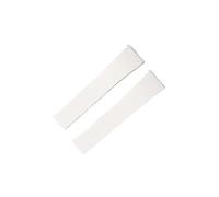 JVEIWAD Cut To Size Fluororubber Watch Band Fashion Quick Release Flat-end Universal CTS FKM Rubber Watch Strap 18mm 19mm 20mm 21mm 22mm(White,21MMX16MM_SILVER BUCKLE)