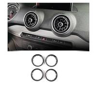 JVEIWAD Front Air Conditioning Outlet Rings Decoration Cover Trim Compatible With Audi A3 8V 2013-2020 Car Styling Interior Accessories(Carbon Fiber Black)