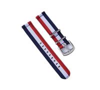 JVEIWAD Nylon Watch Strap 18mm 20mm 22mm Spring Military Quick Release Watchband For Watch Accessories Replacement Bracelet(Blue White Red,22mm)