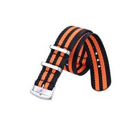 JVEIWAD Nylon Watch Strap 20mm 22mm Universal Type Sports Troops Parachute Pilot Nylon Watch Bands(Black Orange,20mm)