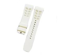 JVEIWAD Original Soft Colorful Waterproof Natural Rubber Watchband Compatible With Richard Mille Watch Strap Bracelet Raw Ear Type 25mm*20m(White,25mm No buckle)