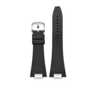 JVEIWAD Quick Release 27mm Silicone Watch Strap Compatible With Tissot PRX T137.407 .410 Fluorine Rubber Watchband Men's Bracelet(Black-silver)