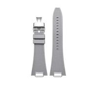 JVEIWAD Quick Release 27mm Silicone Watch Strap Compatible With Tissot PRX T137.407 .410 Fluorine Rubber Watchband Men's Bracelet(Grey-silver4)