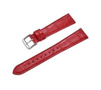 JVEIWAD Quick Release Classic Bamboo Leather Watch Strap Men Women Leather Watchbands 16mm 18mm 19mm 20mm 21mm 22mm(Red,22mm)