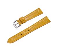 JVEIWAD Quick Release Classic Bamboo Leather Watch Strap Men Women Leather Watchbands 16mm 18mm 19mm 20mm 21mm 22mm(Yellow,18mm)