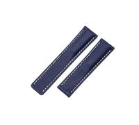 JVEIWAD Real Leather Watchband Compatible With Breitling Watch Strap Compatible With NAVITIMER WORLD Avenger Superocean 22mm 24mm Men Bracelet(Blue,22MM_NO BUCKLE)