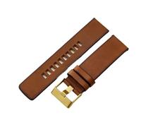 JVEIWAD Retro Italian Leather Watchband Compatible With Diesel Watches Band DZ4343 DZ7291 DZ4283 Watch Strap 22mm 24mm 26mm(Brown-Golden Buckle,22mm)