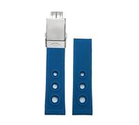 JVEIWAD Rubber Silicone 20mm 21mm 22mm 23mm 24mm Watchband Compatible With Breitling Superocean Avenger Waterproof Bracelets Blue Black Watch Strap(Blue silver1,21mm)