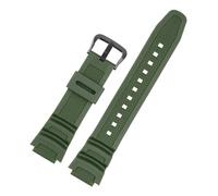 JVEIWAD Rubber Strap Compatible With Casio AE-1200WH AQ-S810W MRW-200H W218H SGW-300/400 Compatible With Casio AE-1000W Watch Accessories Band 18mm(Green black)