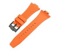 JVEIWAD Rubber Strap Compatible With Tissot PRX Powermatic 40mm Stainless Steel Buckle Men Sport Silicone Upgraded Quick Release Watch Band 12mm(Orange black)