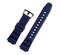 JVEIWAD Rubber Watch Strap Compatible With Casio AE-1000W AQ-S810W AQ-S800W AE-1200 W-735H Silicone Band Men Sports Bracelet 18mm(Blue black)