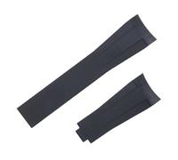 JVEIWAD Rubber Watchband 20mm 21mm Compatible With Rolex Strap Submarker Compatible With Carson Oysterflex GMT Wristband Spring Adjust Buckle(Black,22mm-no logo,Gold Buckle)