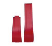 JVEIWAD Rubber Watchband Compatible With Rolex 18mm 19mm 20mm 21mm Daytona Submariner GMT Datejust Explorer Yacht Master Watch Strap Bracelets(Red,19MM_SILVERY MATTE)