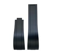 JVEIWAD Rubber Watchband Compatible With Rolex 18mm 19mm 20mm 21mm Daytona Submariner GMT Datejust Explorer Yacht Master Watch Strap Bracelets(Black,19MM_SILVERY GOLDEN)