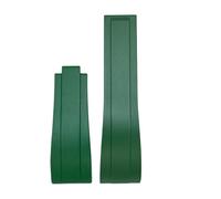 JVEIWAD Rubber Watchband Compatible With Rolex 18mm 19mm 20mm 21mm Daytona Submariner GMT Datejust Explorer Yacht Master Watch Strap Bracelets(Green,19MM_SILVERY MATTE)