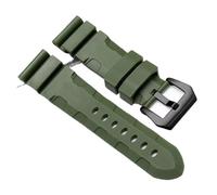 JVEIWAD Rubber Watchbands Compatible With Panerai SUBMERSIBLE PAM441 359 Pa111 Soft Silicone 22mm 24mm Bracelet Men Watch Strap Watch Accessories(Green-black,24mm)