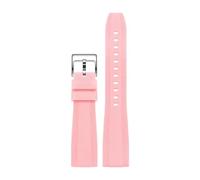 JVEIWAD Rubber Wristband Compatible With Breitling Superocean Automatic Strap Silicone Watchband 20mm 22mm Waterproof Bracelet Replace Accessories(Pink-silver,22mm)