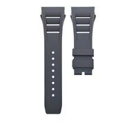 JVEIWAD Screw Hole Soft Natural Rubber 25mm Watchband Compatible With Richard RM 011 Mille Foldover Buckle Colorful Silicone Convex Watch Strap(Gray,20mm-silver buckle)