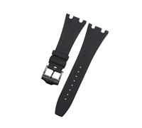 JVEIWAD Silicone Rubber Watch Strap Compatible With AP Aibi Royal Oak Offshore Black Concave-Convex Mouth Watchband 28mm Men Wristband(Black-black)