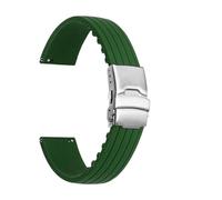 JVEIWAD Silicone Strap 22mm Compatible With Blancpain X Compatible With Swatch Fifty Fathoms Black Ocean Waterproof Folding Buckle Men Replace Watch Band With Tools(Dark Green)