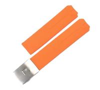 JVEIWAD Silicone Strap Compatible With Tissot 1853 Compatible With Tengzhi T-Touch Original T013 Rubber Watch Band T047T081T33 Black Orange Watchbands(Orange-silver,20mm)