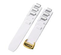 JVEIWAD Silicone Strap With Convex 20MMX10MM Compatible With Cartier 21 Chronoscaph Sports Watchband W10198U2 W10197U2 Belt(White gold)