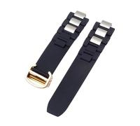 JVEIWAD Silicone Strap With Convex 20MMX10MM Compatible With Cartier 21 Chronoscaph Sports Waterproof Watchband W10198U2 W10197U2 Belt(Black rose gold)