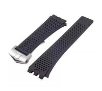 JVEIWAD Silicone Suitable Compatible With TAG HEUER Carrera Series Watch Strap For Men Concave Convex Interface Watchband Bracelet 22MM(Black-silver)