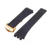 JVEIWAD Silicone Suitable Compatible With TAG HEUER Carrera Series Watch Strap For Men Concave Convex Interface Watchband Bracelet 22MM(Black-gold)