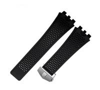 JVEIWAD Silicone Watch Band Compatible With TAG HEUER Carrera Series Strap For Men's Concave Convex Interface Watchband Bracelet(Black-silver)