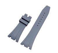 JVEIWAD Silicone Watch Straps 26mm 27mm Watchband Compatible With AP 15400 15202 15500 15703 26470SO Compatible With Royal Oak Offshore Men's Sports Rubber Bracelet(Grey-no buckle,26mm)