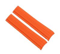 JVEIWAD Soft Silicone Watch Band Aquanaut Compatible With Patek Philippe 5164A 5167A 5168A Rubber Bracelet Curved End Accessories Straps 21mm(Orange no buckle)