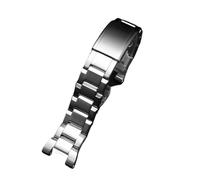 JVEIWAD Solid Stainless Steel Strap 26MM Compatible With Casio GST-B100 S130 W300GL 400G W330 GST-W120L S120 W130L S100 Men's Waterproof(Silver)