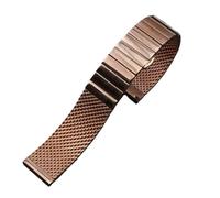 JVEIWAD Solid Stainless Steel Straps Driving Watch Band Deployment Buckle Shark Mesh Polished Business 18/20/22/24mm Bracelet(Rosegold,22mm)
