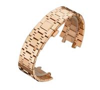 JVEIWAD Solid Stainless Steel Watchband 15400 15703 Compatible With AP ROYAL OAK Audemars Piguet Royal Oak Watch Strap 26mm 28mm 21mm Men Bracelet(Rose Gold,21mm)