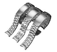 JVEIWAD Solid Stainless Steel Watchband 18mm 20mm 22mm Silver Watch Band Compatible With Omega(5 beads-silver,22mm)