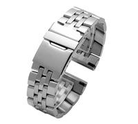 JVEIWAD Solid Stainless Steel Watchband Compatible With Breitling Wristband 20mm 22mm 24mm Silver Gold Metal Strap Men's Bracelet(Silver,24mm)