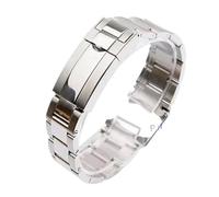 JVEIWAD Solid Stainless Teel Watchband Compatible With Rolex Daytona Oyster 21mm 20mm Perpetual Submariner Compatible With NH35 Watch Strap Wrist Bracelet(Bright silver,20mm)