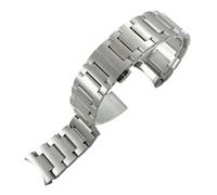 JVEIWAD Stainless Steel 21mm Watchband Compatible With Mido Commander M021.407 431M021 Watch Strap Curved End Solid Metal Bracelets(Silver)