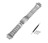 JVEIWAD Stainless Steel Chain Compatible With Casio G-SHOCK Watch Band GM-5600/DW5600/5610/GM-2100 GA2100 DW-5600 Modified 16mm Watchband Strap(Silver,GA2100)