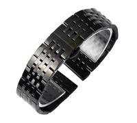 JVEIWAD Stainless Steel Solid Seven Beads Strap Compatible With Locle SeriesT41Substitute Watch Bracelet With Elbow 12-24mm(Black,12mm)