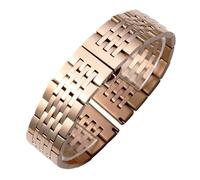 JVEIWAD Stainless Steel Solid Seven Beads Strap Compatible With Locle SeriesT41Substitute Watch Bracelet With Elbow 12-24mm(Rose Gold,20mm)