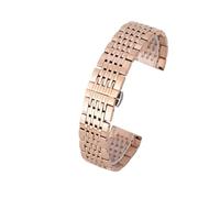 JVEIWAD Stainless Steel Watch Band Universal Strap Accessories Metal Butterfly Clasp Nine Beads Solid 20mm(Black Yellow,20mm)