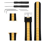 JVEIWAD Strap Compatible With Swatch X Blancpain Five Oceans High Tensile Sport Silicone Watch Band Compatible With Fifty Fathoms Men Women 22mm(Black Yellow)