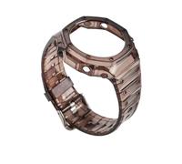 JVEIWAD Transparent Rubber Case+strap Compatible With Casio G-SHOCK GA-2100 Fashion Modification Blue Red Jelly Replacement Border Sports Watchstrap(Transparent black)