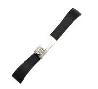 JVEIWAD Universal 20mm 21mm ApplicableCompatible With Rolex Compatible With Water GhostsubDiving Oyster Straight Buckle TPUWatch Strap(Black,20mm)